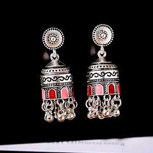 Indian Pakistani Afghani Boho vintage Ethnic Drop Earrings Jhumka 💕